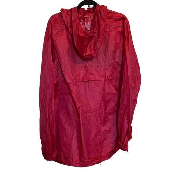 Lands' End Burgundy Red Hooded Zip Up Rain Jacket, Mens Size XL Outdoor Pockets - Picture 2 of 10